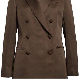 Ted Baker London Double Breasted Chocolate Brown Blazer Tailored Satin Finish